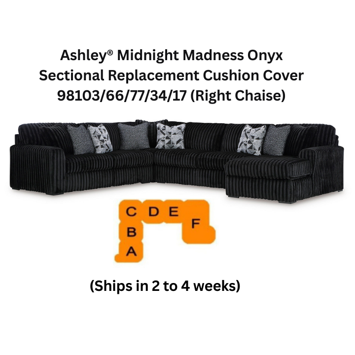 Ashley® Midnight Madness Onyx Sectional Replacement Cushion Cover