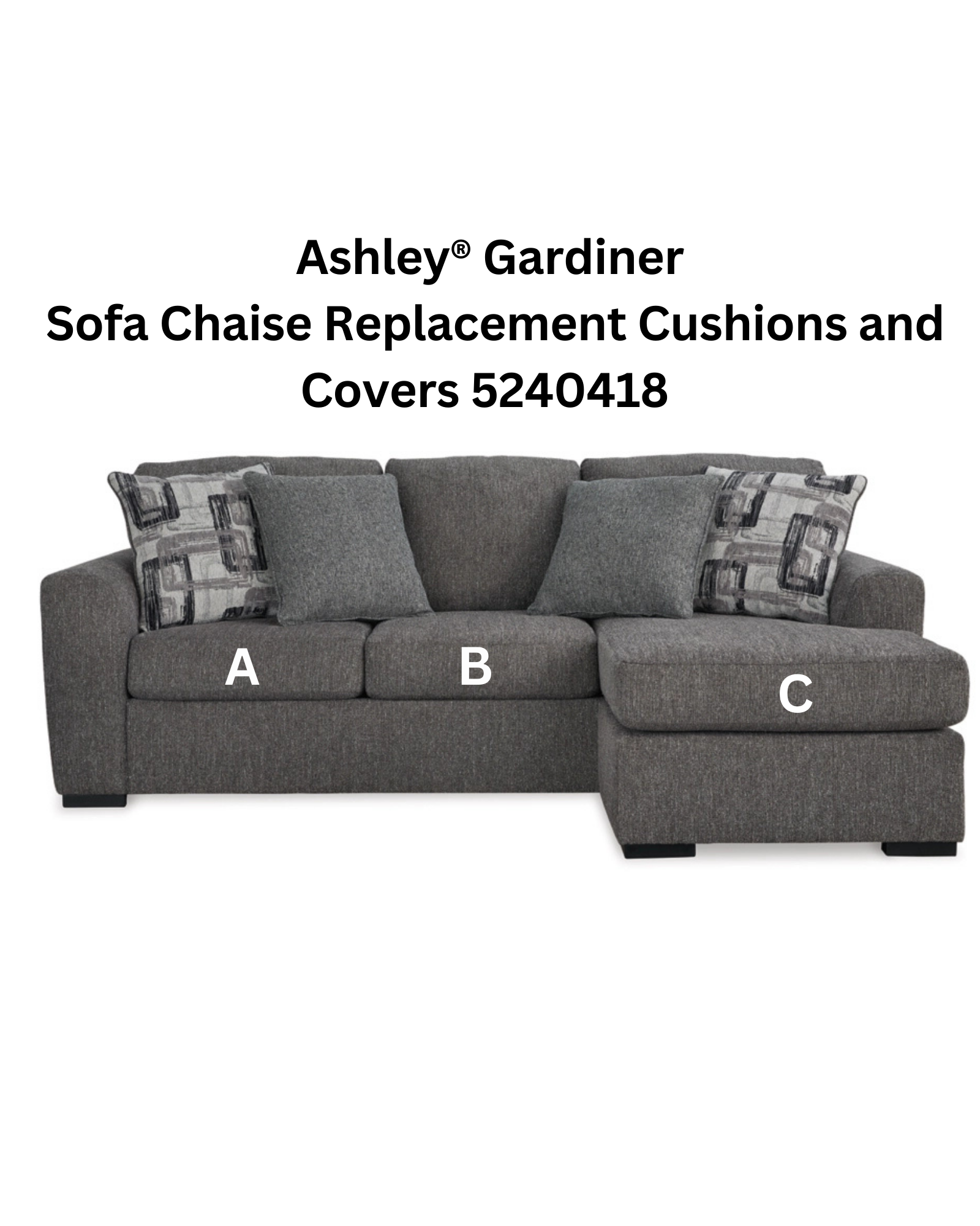 Ashley® Gardiner Sofa Chaise Replacement Cushions and Covers 5240418