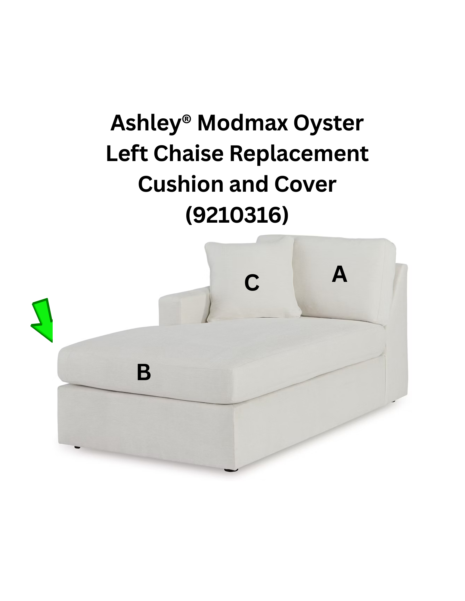 Ashley® Modmax Oyster Left Chaise Replacement Cushion and Cover