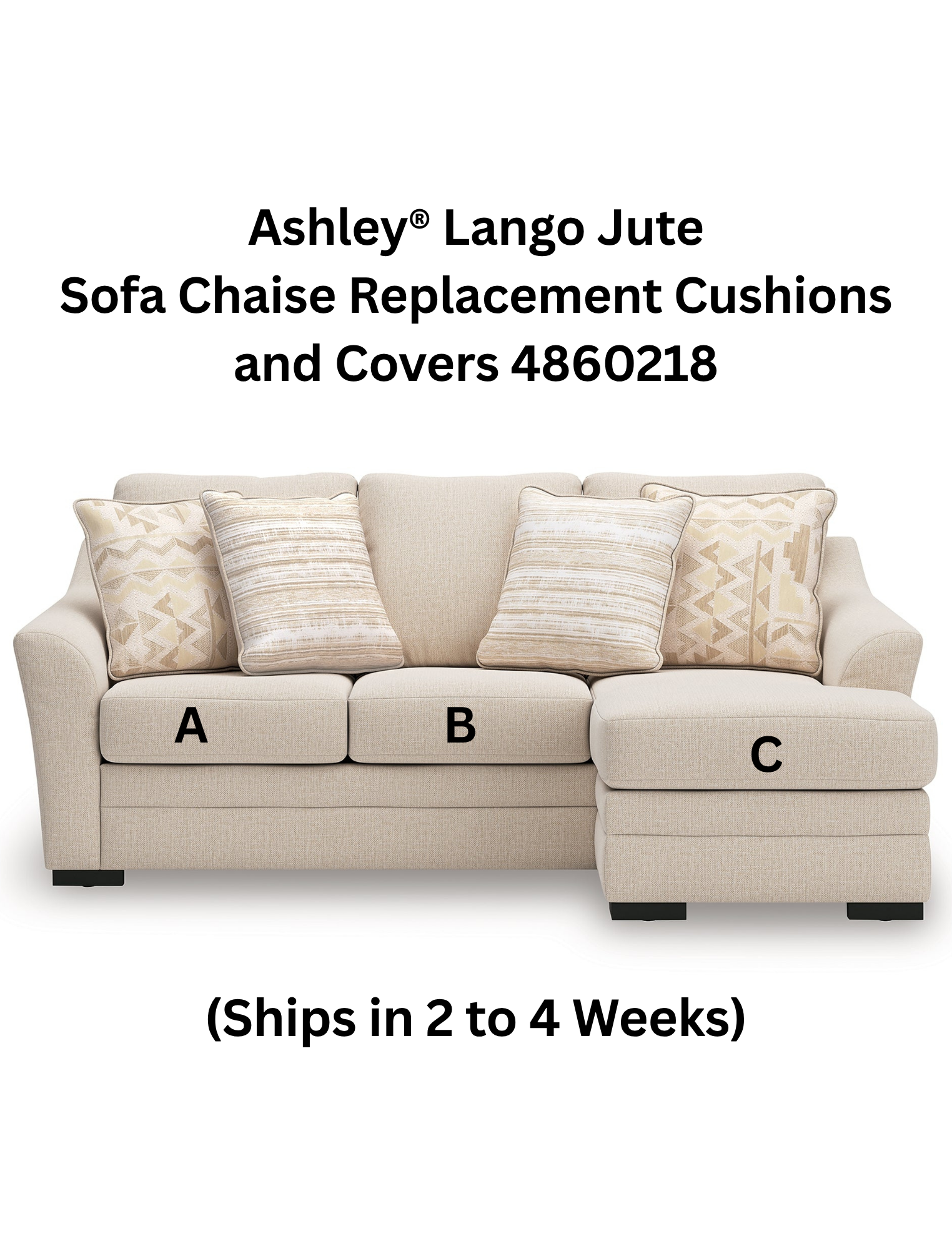 Ashley® Brixley Graphite Sectional Replacement Cushion Cover