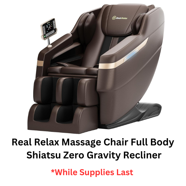 Real Relax Massage Chair Full Body, Shiatsu Zero Gravity Recliner ...