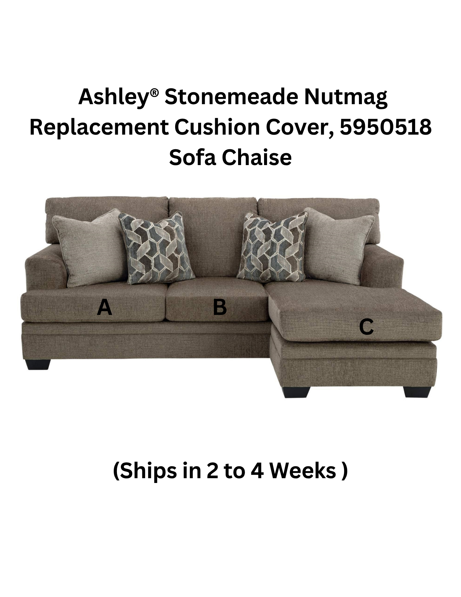 Ashley® Stonemeade Nutmag Replacement Cushion Cover, 5950518 Sofa