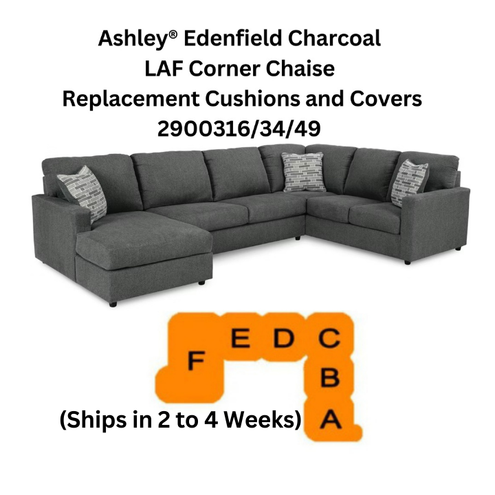 Ashley® Edenfield Charcoal Sectional Replacement Cushion Cover
