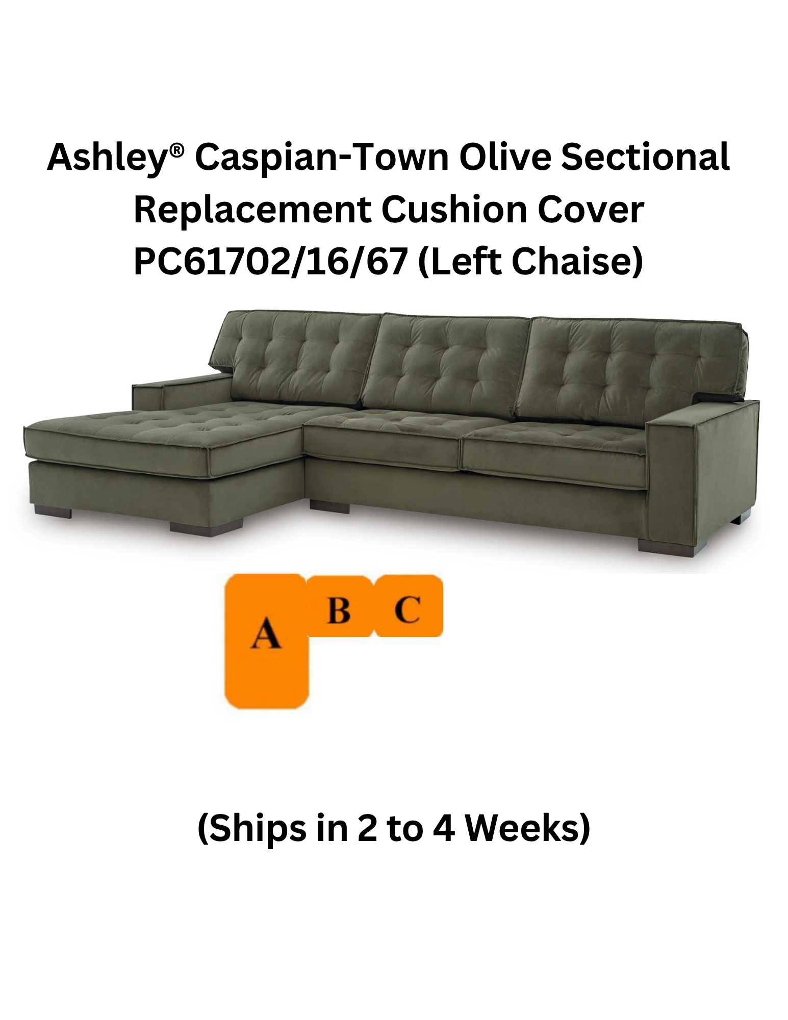 Ashley® Dorsten Slate Replacement Cushion Cover, 7720418 Sofa