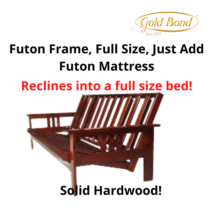 Futon Frame, Solid Hardwood, Futon Mattress is Extra Athens
