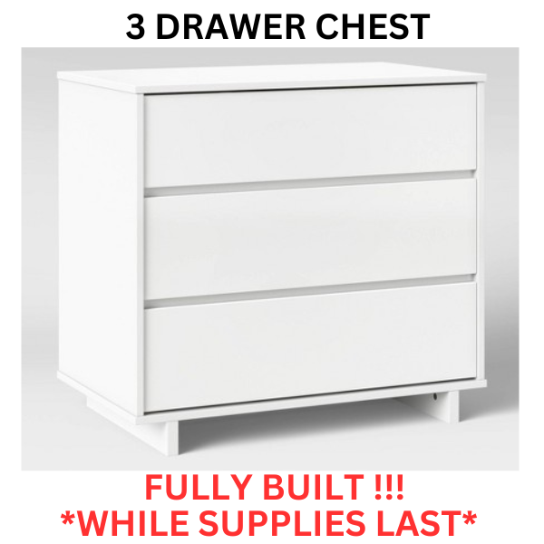 3 Drawer White Color Chest Athens Furniture com