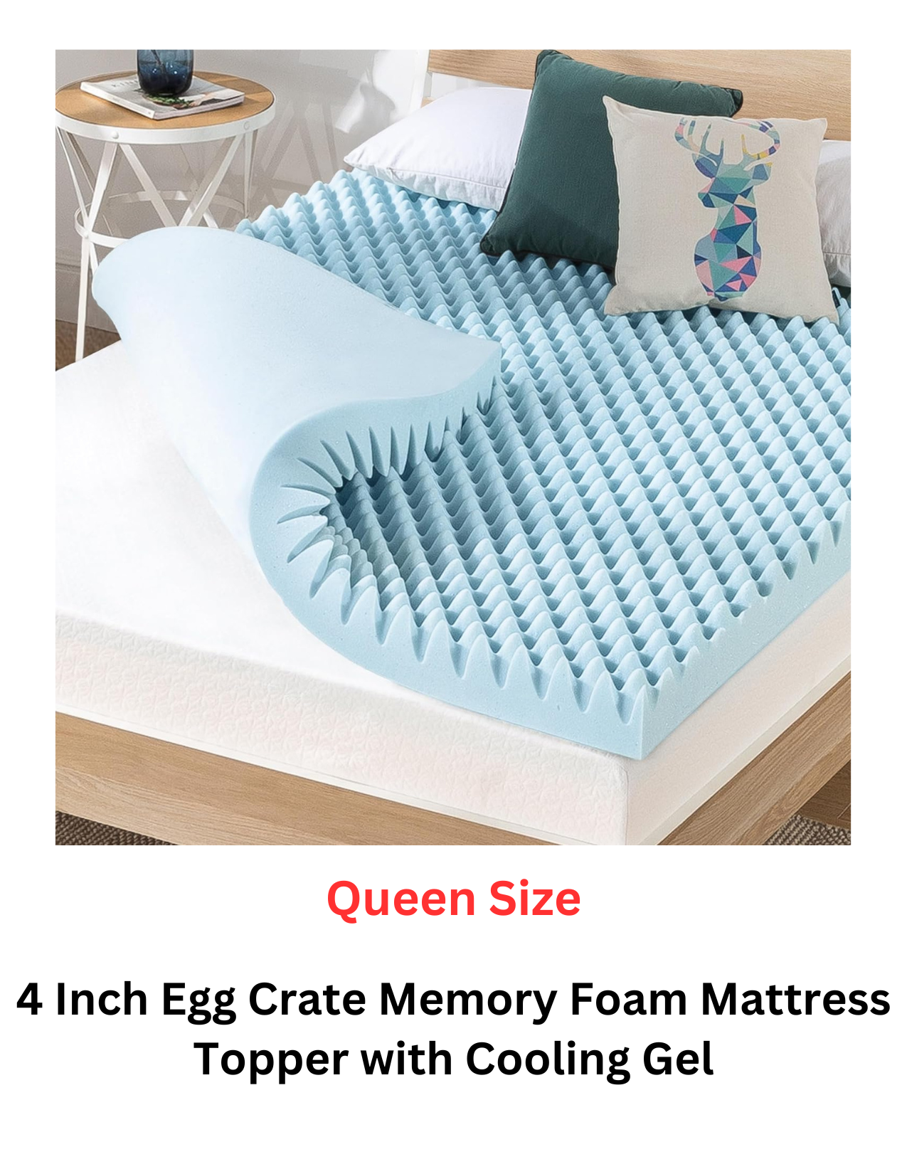 4 Inch Egg Crate selling Memory Foam Mattress Topper